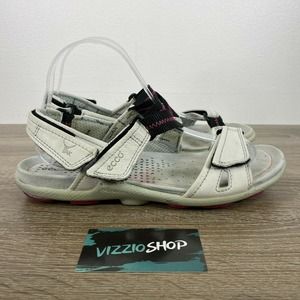 Ecco Yak Hook and Loop White Sport Sandals Women's 10/10.5 EUR 41